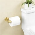 thumbnail image 2 of Toilet Paper Holder Towel Ring Brushed Gold Bathroom Hardware Hand Accessories Set Wall Mount Stainless Steel 2 Pieces, 2 of 4