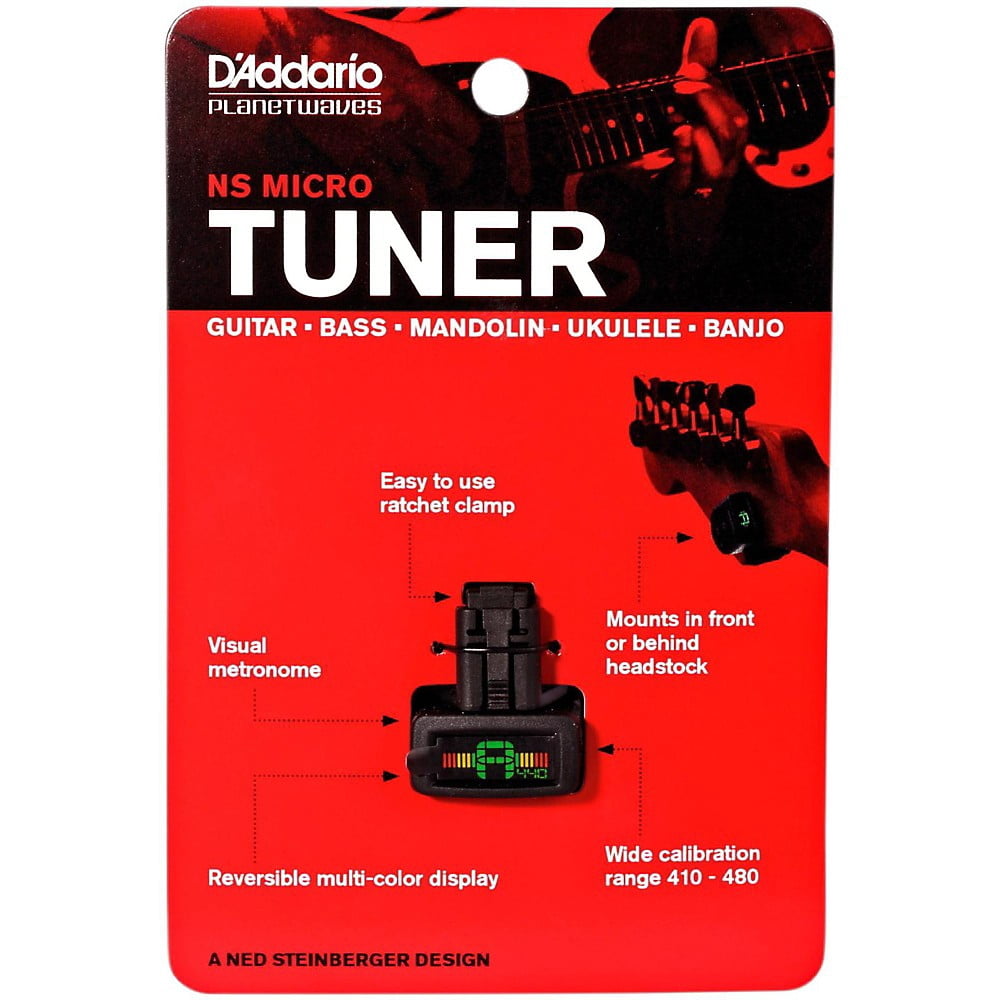 D'Addario NB1356 Nickel Bronze Medium Acoustic Strings 3-Pack with FREE NS Micro Headstock Tuner
