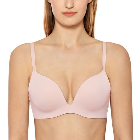 

Meliwoo Women s Push Up Plunge Bra Seamless Padded Wireless T-Shirt Bras