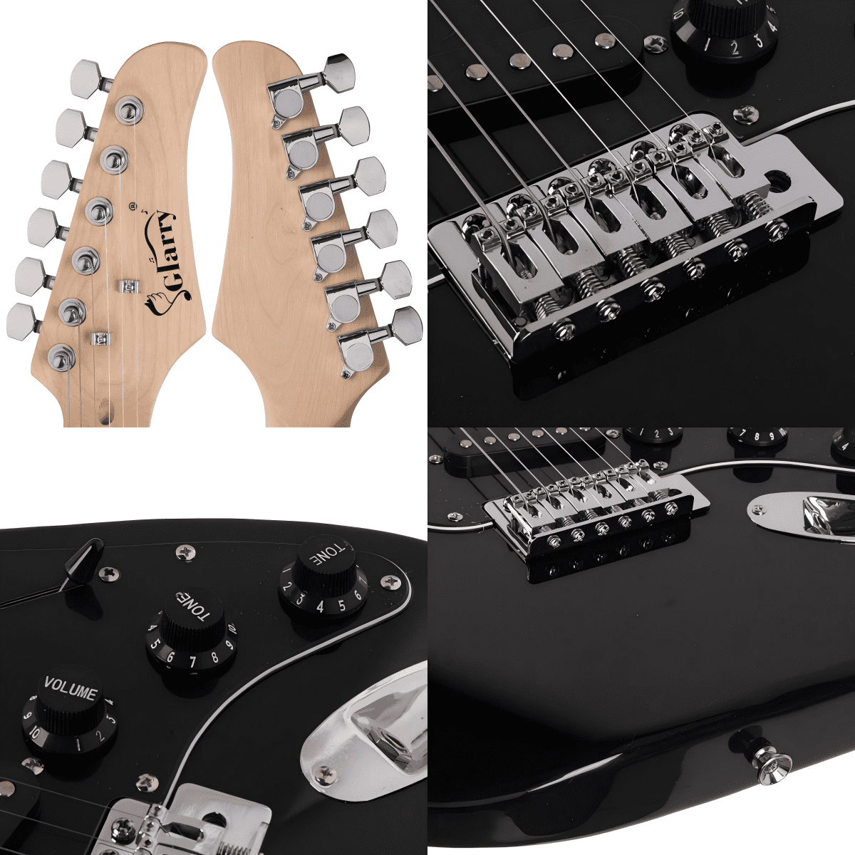6 String Electric Guitar Kit with 20W Amp, Portable Gig Bag, Adjustable Shoulder Strap, Replacement String, Pickguard, Spanner Tool (Black)
