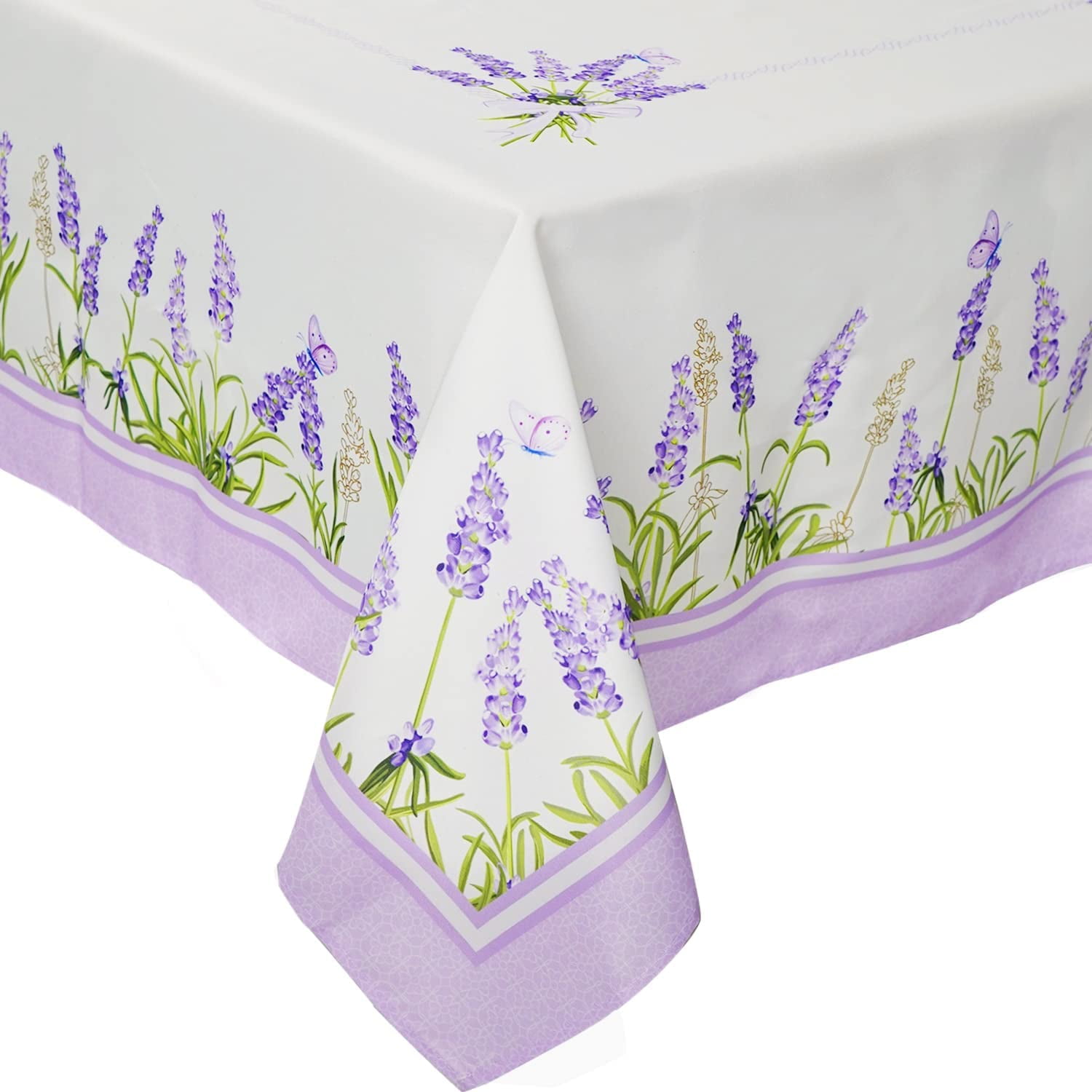 Lavender Tablecloth Rectangle 60 x 84, Light Purple Floral Tablecloth Table Cover, Elegant