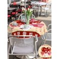 thumbnail image 4 of Outdoor Tablecloth with Umbrella Hole and Zipper, Yellow Valentines Day Round Table Cloth 60 Inch Waterproof Tablecloth, Love Hearts Romantic Farmhouse Picnic Table Cover for Patio Camping, 4 of 7