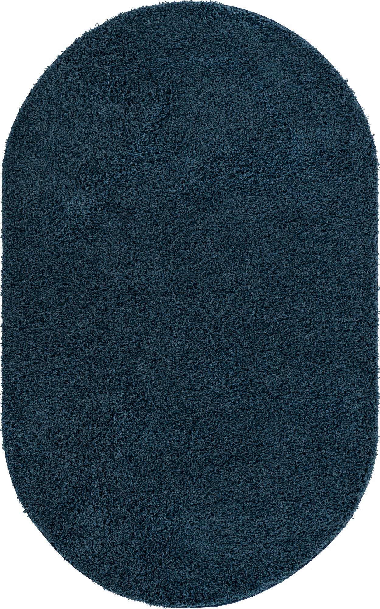 Everyday Shag Rug Navy Blue 5x8 Oval Shag Rug Perfect for