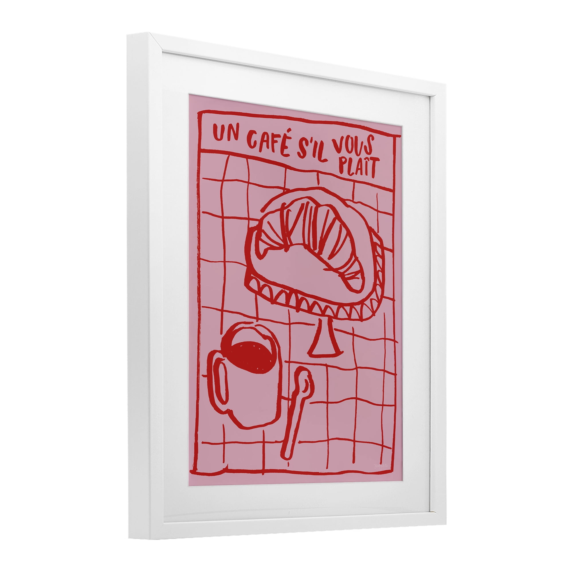Stupell Industries Cafe Brunch Doodles White Framed Print Under Glass, design by Jenaya Jackson