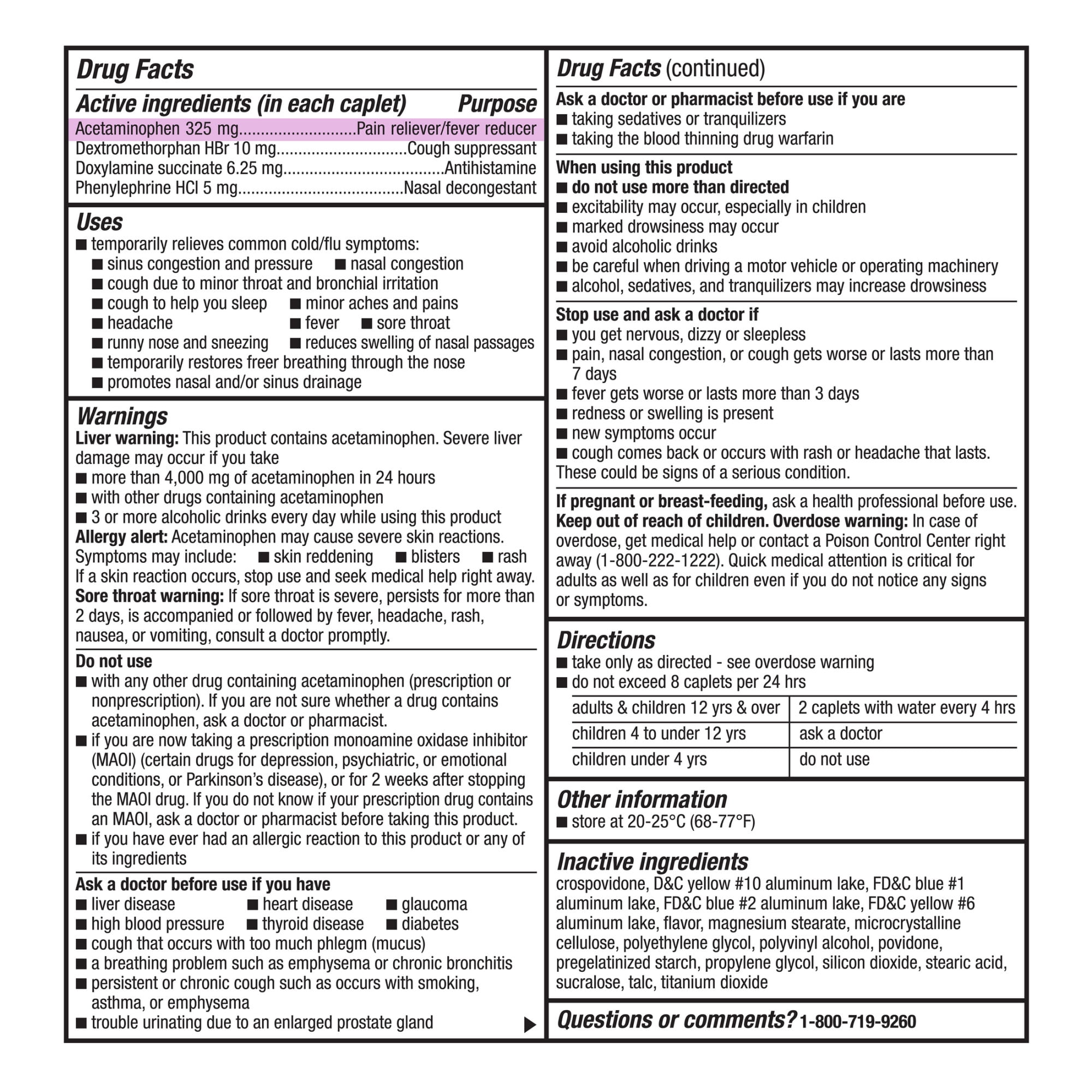 Equate Vapor Ice® Severe Nighttime Cold & Flu Relief Caplets – Max Strength Cold Medicine, 24 ct