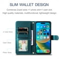 thumbnail image 4 of ELEHOLD for iPhone 11 Wallet Crossbody Case PU Leather Cover with Card Slots Magnetic Clasp Kickstand Detachable Wriststrap Shoulder Strap Flip Shockpoof Cover,green, 4 of 8