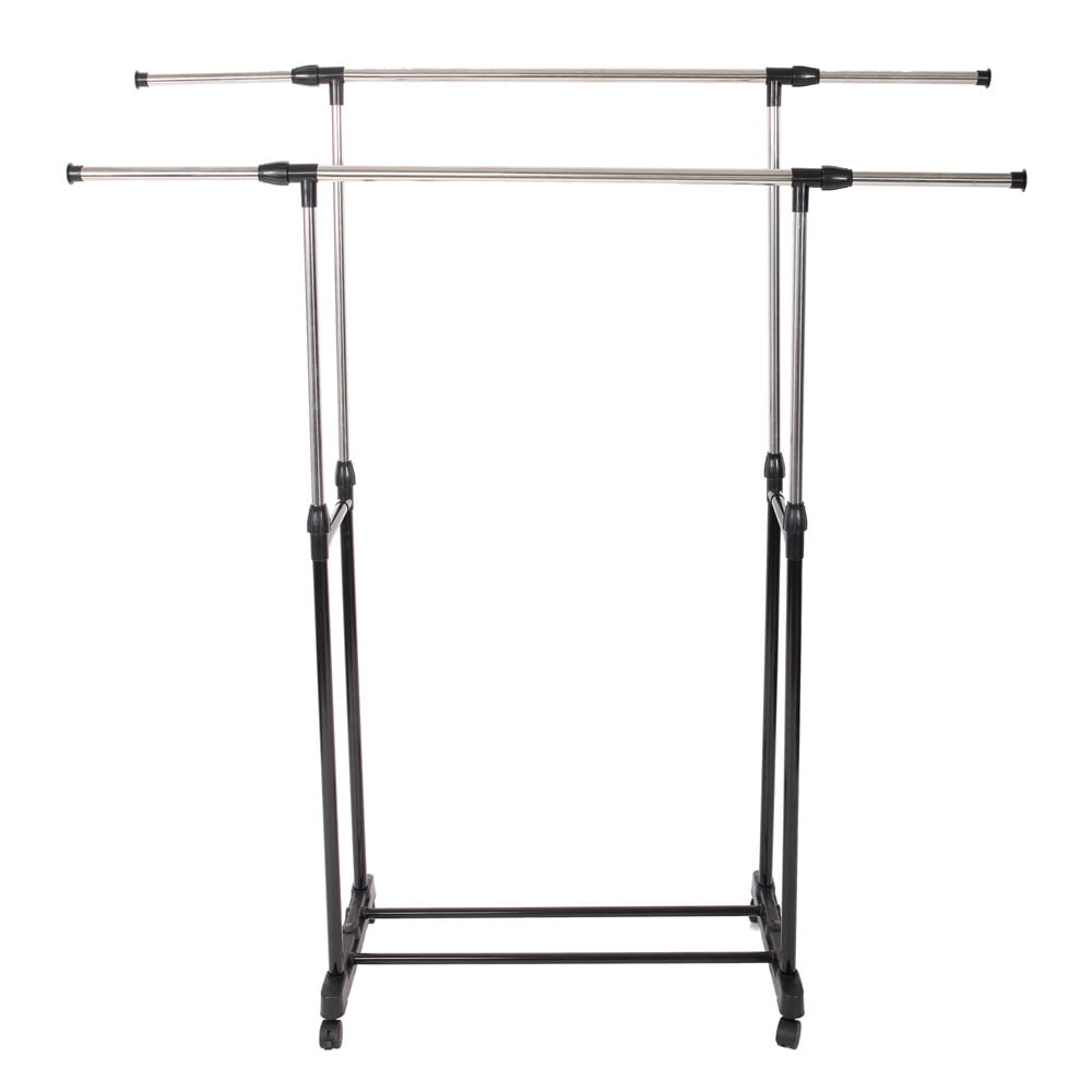 veryke Garment Racks for Clothes, Black & Silver Stainless Steel