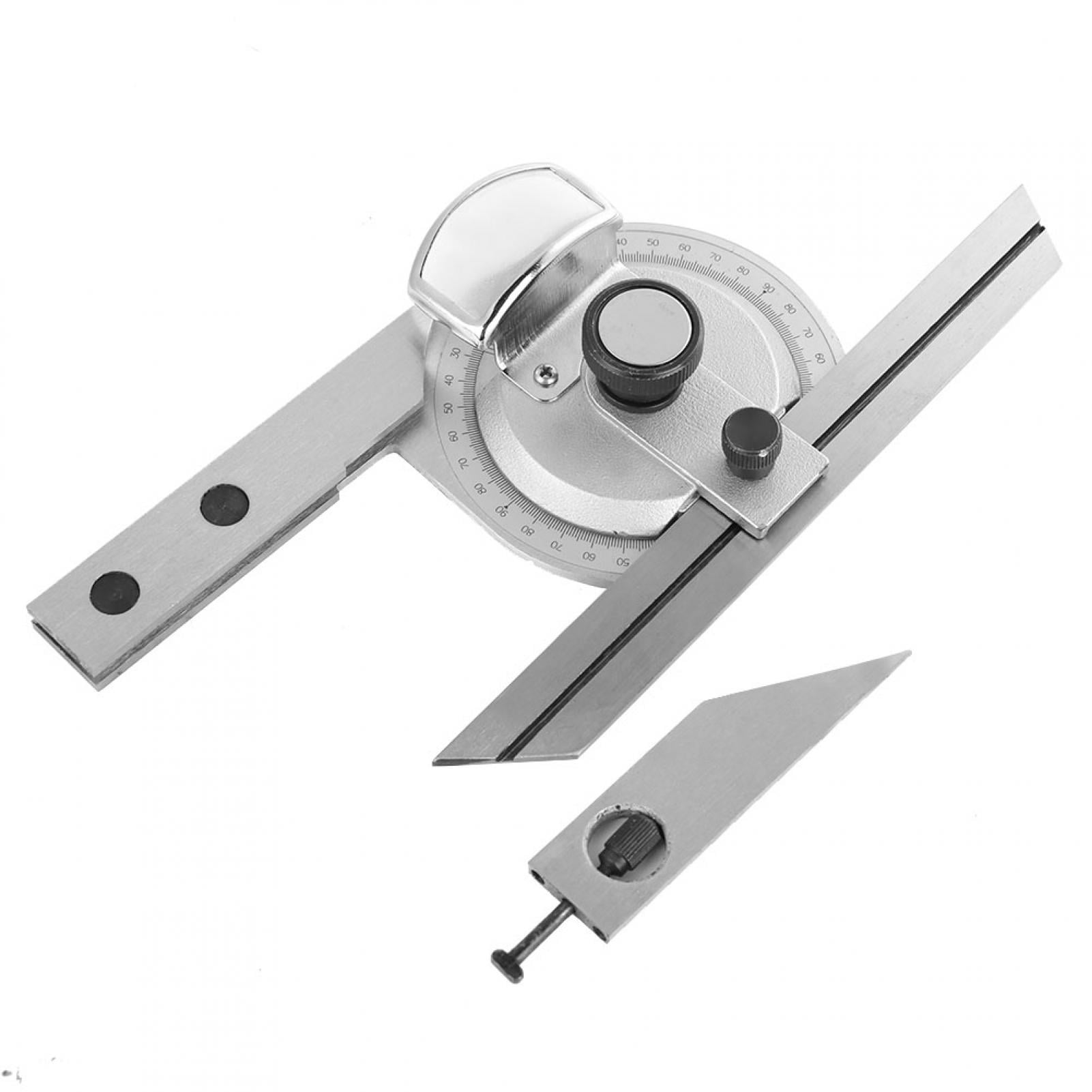 Angle protractor, 360 ° steel universal angle protractor angle measuring ruler magnifying glass