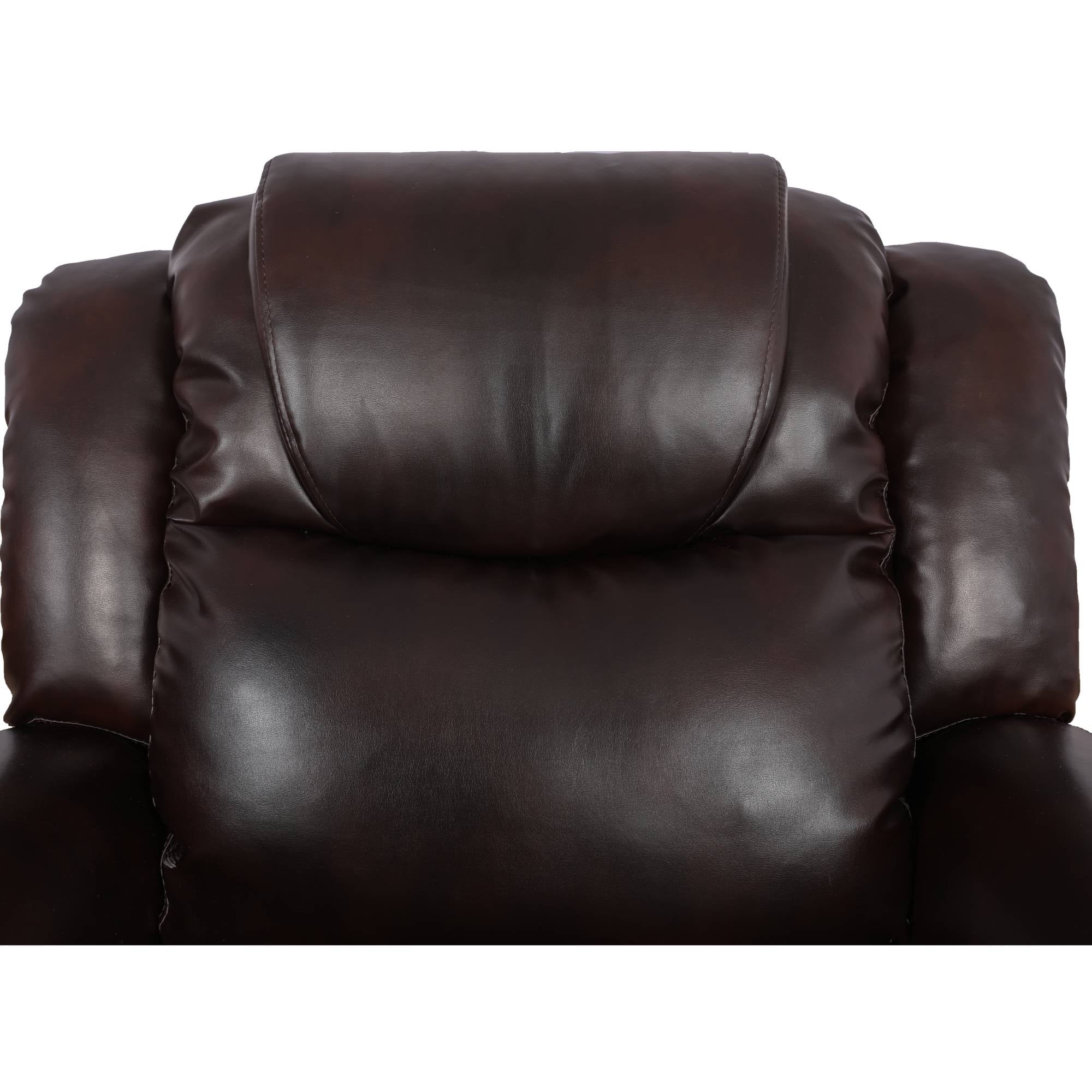 Manual Leather Recliner Loveseat Chair Reclining Sofa Chair, Home Theater Seating for Living Room, Espresso