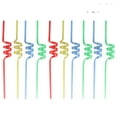 thumbnail image 4 of Monyance Twists Straws 10PCS 5MM PET Disposable Straws Crystal Colorful Swirl Straws for Children's Party Tableware Birthdays Daycare Picnics or Baby Showers (Ramdom Color)(10.24X0.2X0.2Inches), 4 of 10