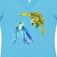 thumbnail image 4 of Inktastic Sea Turtles Swimming Together Women's V-Neck T-Shirt, 4 of 5