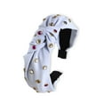 thumbnail image 1 of Linyer Fashion Hair Band Hoop Bow Tie Embellished Headband with Rhinestones Colorful Wide Adjustable Headbands for Women Girls Gray, 1 of 3