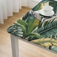 thumbnail image 4 of COMIO Tropical Palm Leaves Throw Banana Jungle Leaf Seamless Floral Pattern Square Tablecloth with Elastic Edge White, 4 of 7