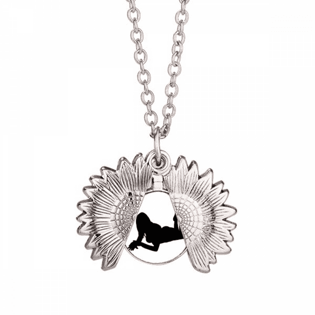 Mujer caliente y atractiva silueta Collar de girasol collar collar collar colgante