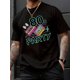 thumbnail image 1 of Camiseta informal con estampado creativo "Fiesta de los 80" para hombre, manga corta, corte cómodo, cuello redondo, estilo urbano, para uso diario., 1 of 6