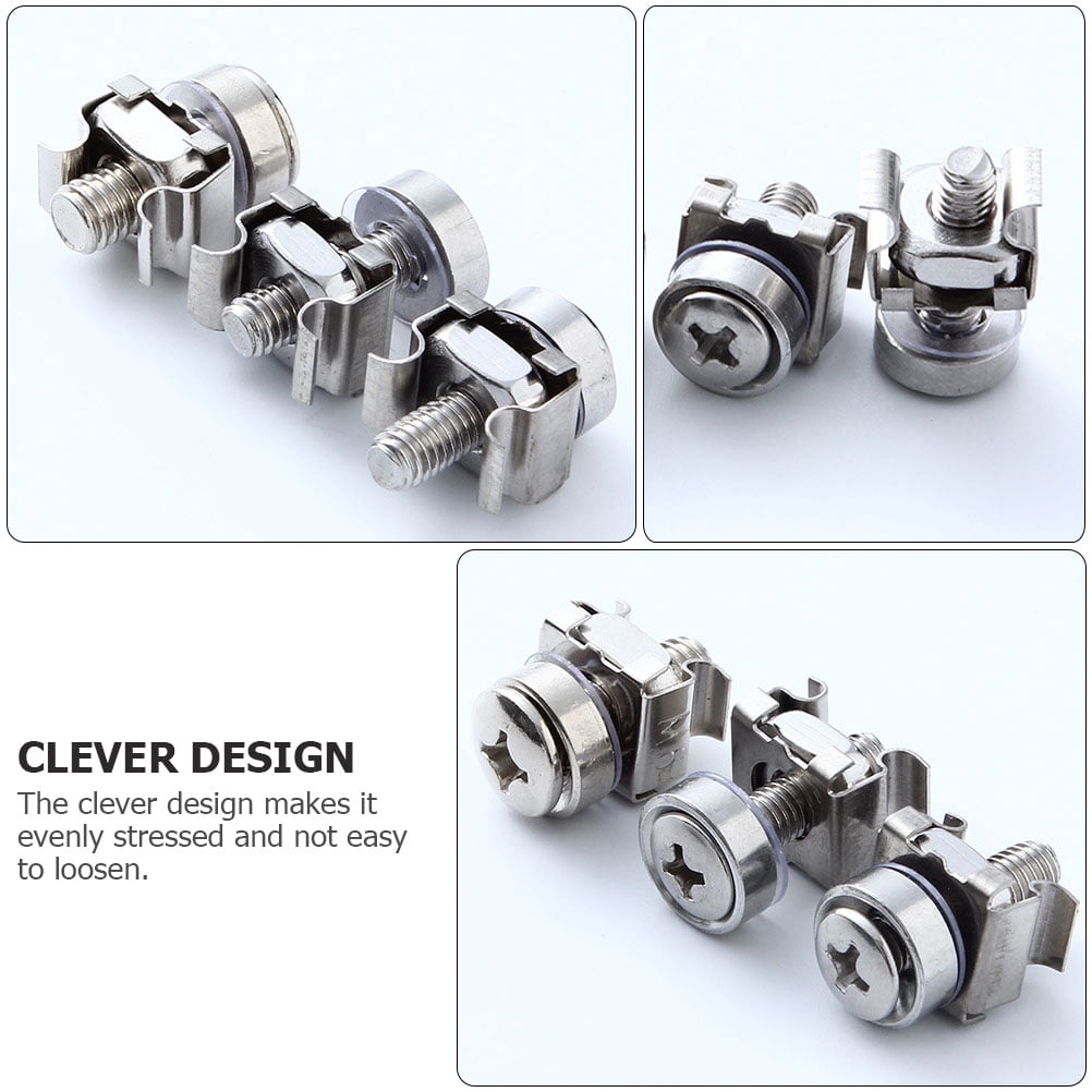 50 Sets Screw Card Female Bolts Machine Screw Sturdy Screws Screw for Cabinet Server Rack Screw Cabinet Mounting Screw