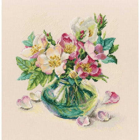 UPC: 4742022976852 | Tender briar flowers M721 Counted Cross Stitch Kit