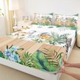thumbnail image 3 of Manfei Giraffe Lion Elephant Tiger 4-Piece Full Size Sheets,Botanical Plants Bed Sheets,Lodge Cabin Lightweight Sheet Sets,Super Cozy Kawaii Bedroom Decorative, 3 of 7