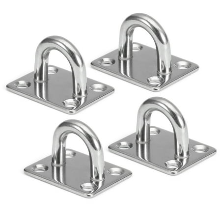

Carevas 4pcs Pad Eye Plates Marine Hardware Multifunctional Wall Mount Hook Loops