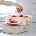 thumbnail image 2 of Hyasfey Double Layer Kitchen Strainer Colander Set Food Grade BPA Free Vegetable Washing Bowl Multifunctional Fruits Drain Basket, 2 of 7