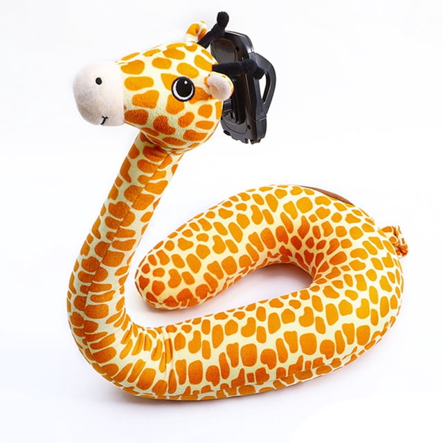 Soporte para teléfono giratorio de 360° - Jirafa naranja, 30 x 75 cm/11,8 x 29,5 pulgadas - Perfecto para uso doméstico Almohada para el cuello con forma de animal