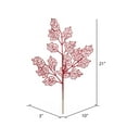 thumbnail image 2 of Vickerman 21" Burgundy Glitter Holly Leaf Lace Artificial Christmas Spray. Includes 12 sprays per pack., 2 of 3