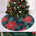 thumbnail image 3 of Yayeee Christmas Tree Skirt 47 inches for Xmas Tree Holiday Party Decoration, Red Christmas Leaves, 3 of 6