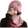thumbnail image 3 of Classic Warm Fall Winter Hat - Soft Warm Foldable Leopard Cuff Ribbed Knit Color changing and plush two-piece set, 3 of 5