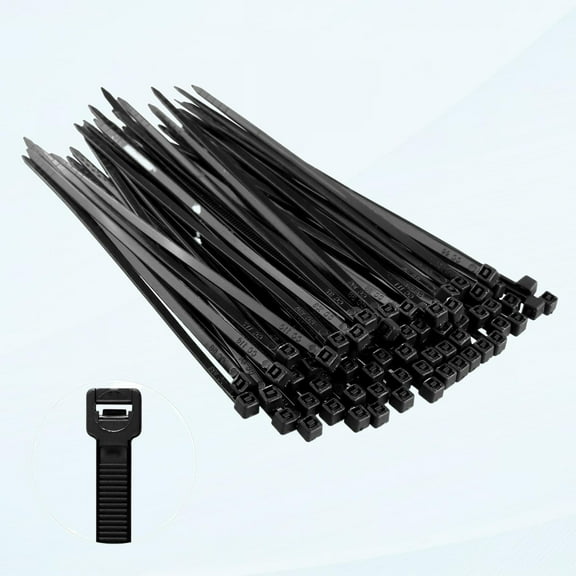 Small Cable Ties Black Pack 100 - 200mm x 3.6mm Plastic Cable Ties 8 Inch Zip Wrap Ties Self-Locking Ties for Home Office Garage Workshop and DIY