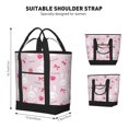 thumbnail image 2 of Insulated Cooler Bag - Cute Rabbit Love Sugar Pink Large Freezer Cooler Tote Bags Insulated for Food, Insulated Grocery Shopping Bags with Zipper Top for Travel Picnic Beach, 2 of 8