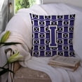 thumbnail image 3 of Letter I Football Purple and White Fabric Decorative Pillow, 3 of 4