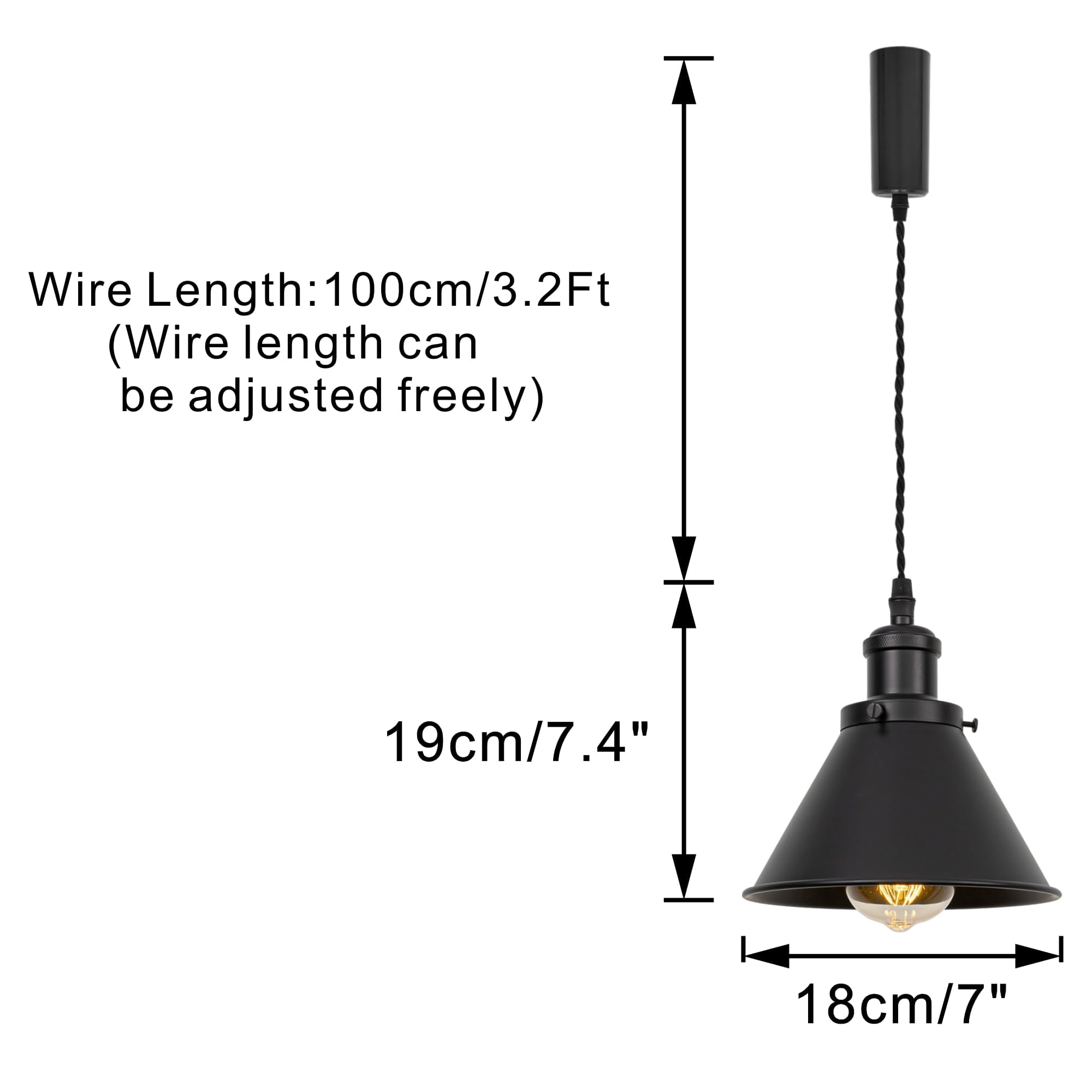 KAYYELAMP Plug in Cable Track Rail with Adjustable Cord Black Track Lighting Fixture H-Type Vintage Design for Kitchen Loft(No Bulb)