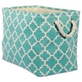 thumbnail image 1 of Design Imports CAMZ37862 Bac de Rangement Rectangulaire en Polyester à Treillis 16 x 10 x 12 Po, Aqua - Moyen, 1 of 1