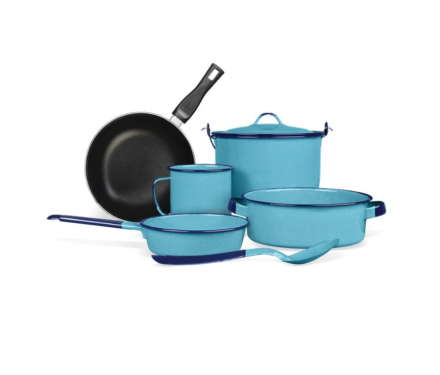 Batería de Cocina Cinsa Renata pz Azul Turquesa Bodega Aurrera
