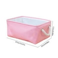 thumbnail image 2 of Foldable Fabric Storage Baskets with Handles - Solid Color Durable Washable Organizers, Space-Saving Holiday Clutter Baskets, Versatile Home Containers for Bedroom, Office & Entryway, Pink, 2 of 5