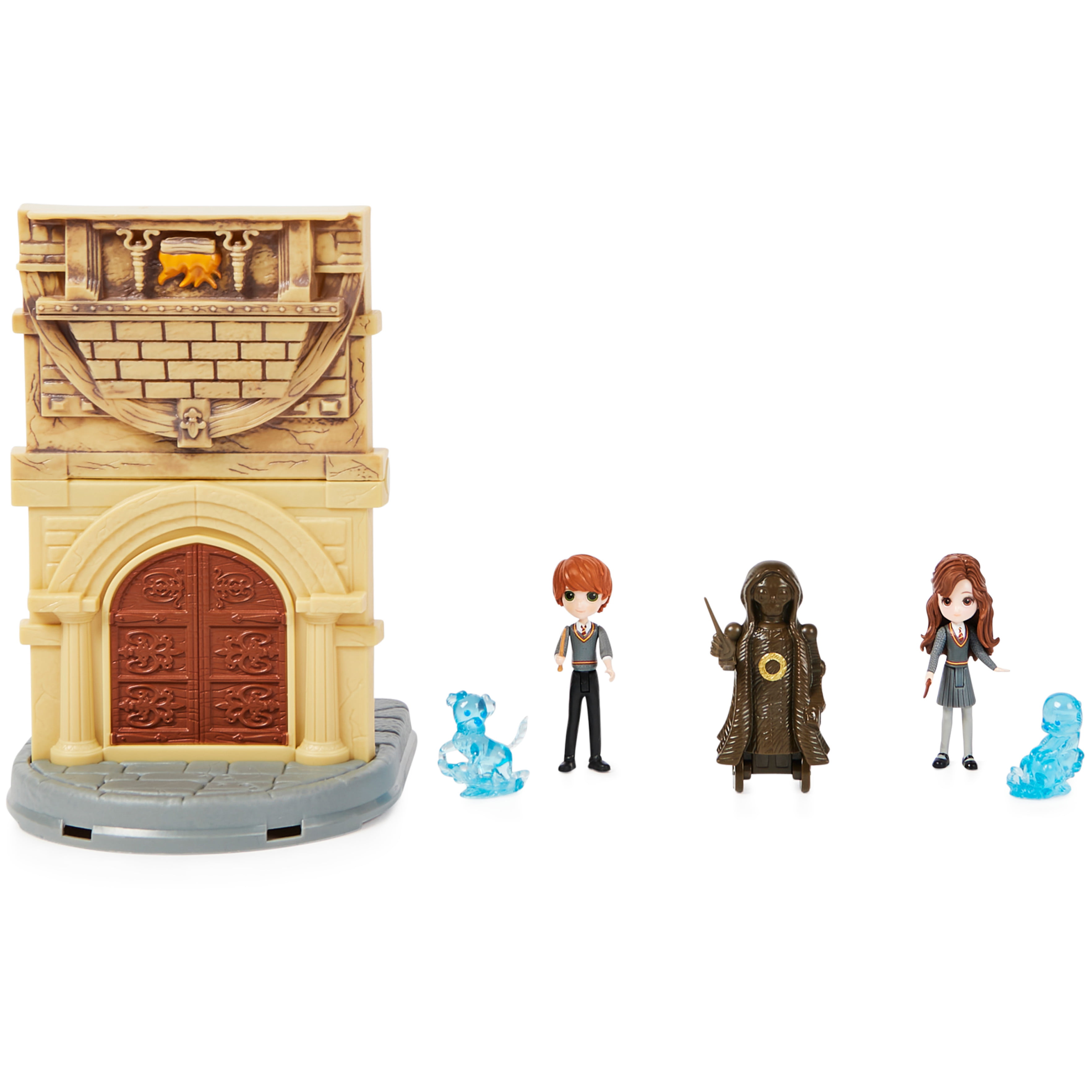  Harry Potter Hogwarts Great Hall Mini Playset with 5  Interactive Features, 4 Mini Figures, Podium, Goblet, Plus Works with  Wizard Training Wands (Sold Separately) : Toys & Games