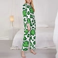 thumbnail image 4 of Bingfone Womens Pajama Sets Leopard Print St. Patrick'S Day Print,Long Sleeve Loungewear Pajamas Set-Large, 4 of 9