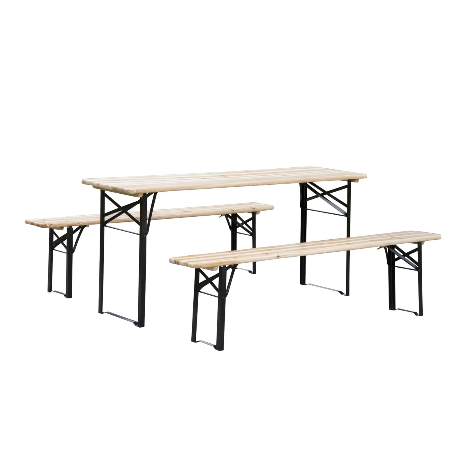 Outsunny 6 Ft Wooden Folding Outdoor Picnic Table Set Com