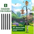 thumbnail image 5 of Umailgoo 92" Bird Feeding Station,Heavy Duty Bird Feeder Pole Bird House Stand Mount Kit with Squirrel Proof Baffle,Adjustable Buddy Poles for Outdoors Hanging, 5 of 6