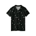 thumbnail image 4 of longantii Boys' Polka Dot Polo Shirts Short Sleeve Button Closure Collared Golf Tee Summer Casual School Uniform Daily Wear Black 3-4 Years, 4 of 6