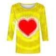thumbnail image 5 of DDAPJ pyju Valentines Shirts for Women, 3/4 Sleeve Shirts Cute Valentine's Day Print Tees Blouses Casual Plus Size Basic Tops Prime Sales Multicolor XXXXXL, 5 of 6