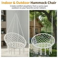 thumbnail image 6 of Garpans Hammock Chair Macrame Swing Chair Handmade Knitted Hanging Cotton Rope Chair for Indoor/Outdoor Home Patio Deck Yard Garden Reading Leisure Beige, 6 of 13