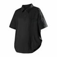 thumbnail image 2 of QIUOMBBP Casual Polos Shirts for Men Summer Big and Tall Lightweight Outdoor Travel Tees Short Sleeve Lapel Collared Tops with Pocket Black L, 2 of 9