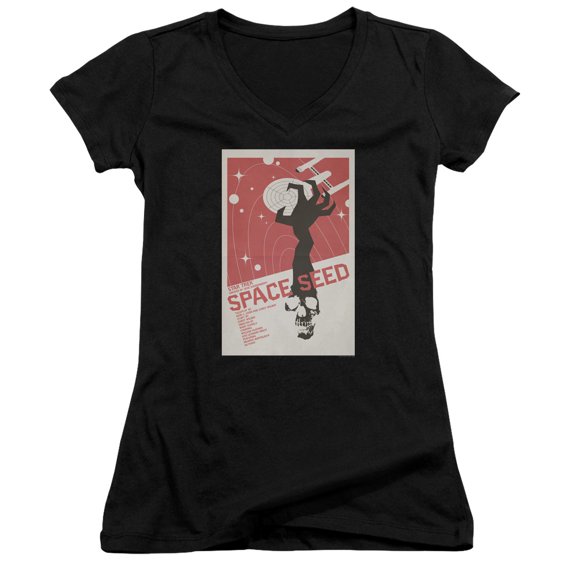 Star Trek Tos Episode 22 Junior Women's V-Neck T-Shirt Black