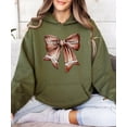 thumbnail image 6 of Football Coquette Bow Hoodie for Women & Teens Game Day Sweatshirt, Army Green Hoodie, XL, 6 of 8