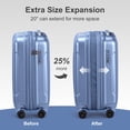 thumbnail image 3 of Zimtown 2 Piece Luggage Set, 20" Carry-On Expandble ABS+PC Luggage Hardside Lightweight Suitcase, 14" Mini Cosmetic Cases, Blue, 3 of 10