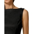 thumbnail image 5 of INSPIRE CHIC Women's Faux Suede Dress Boat Neck Sleeveless Sheath Dresses M Black, 5 of 6