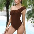 thumbnail image 7 of Elainilye Fashion One Piece Swimsuit for Women New Splicing Swimsuit Sexy Casual Bikini One Piece Swimsuit,Brown, 7 of 7