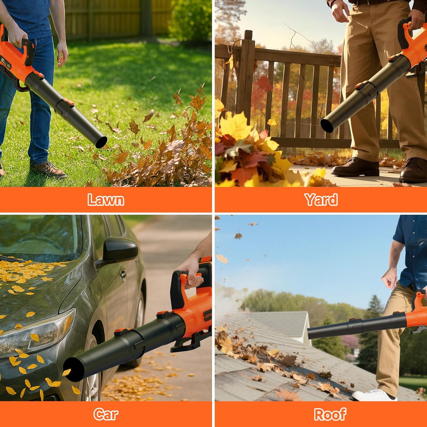 LIONLOR Leaf Blower Cordless with 2× 5.0Ah Batteries and Charger, 21V Electric, Lightweight Battery Powered Blowers for Lawn Care, Yard, Patio Cleaning, Blowing Leaves & Dust