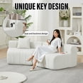 thumbnail image 5 of 2-Seater Modular Loveseat with 2 Pillows, 2-Piece Cloud Couch with Plush Cushions, Compact Fabric Sofa for Small Spaces (Beige), 5 of 11